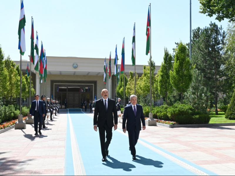 Daşkənddə Prezident İlham Əliyevin rəsmi qarşılanma mərasimi olub